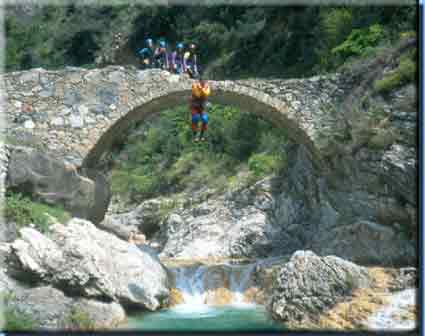 Sprung von der Br&uuml;cke